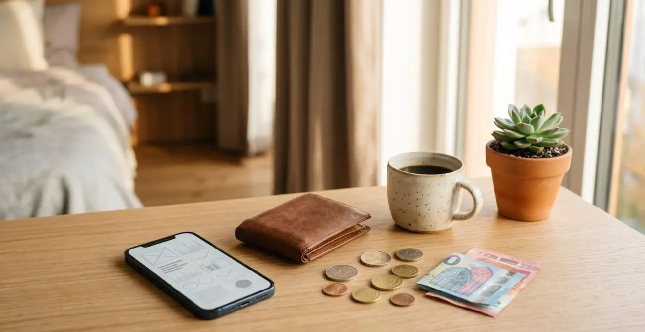 Scène lifestyle montrant l'optimisation intelligente des dépenses quotidiennes et programmes de fidélité