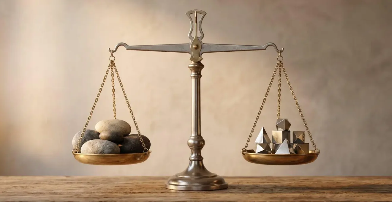 Visualisation conceptuelle de l'équilibre entre sécurité et performance dans l'allocation d'actifs