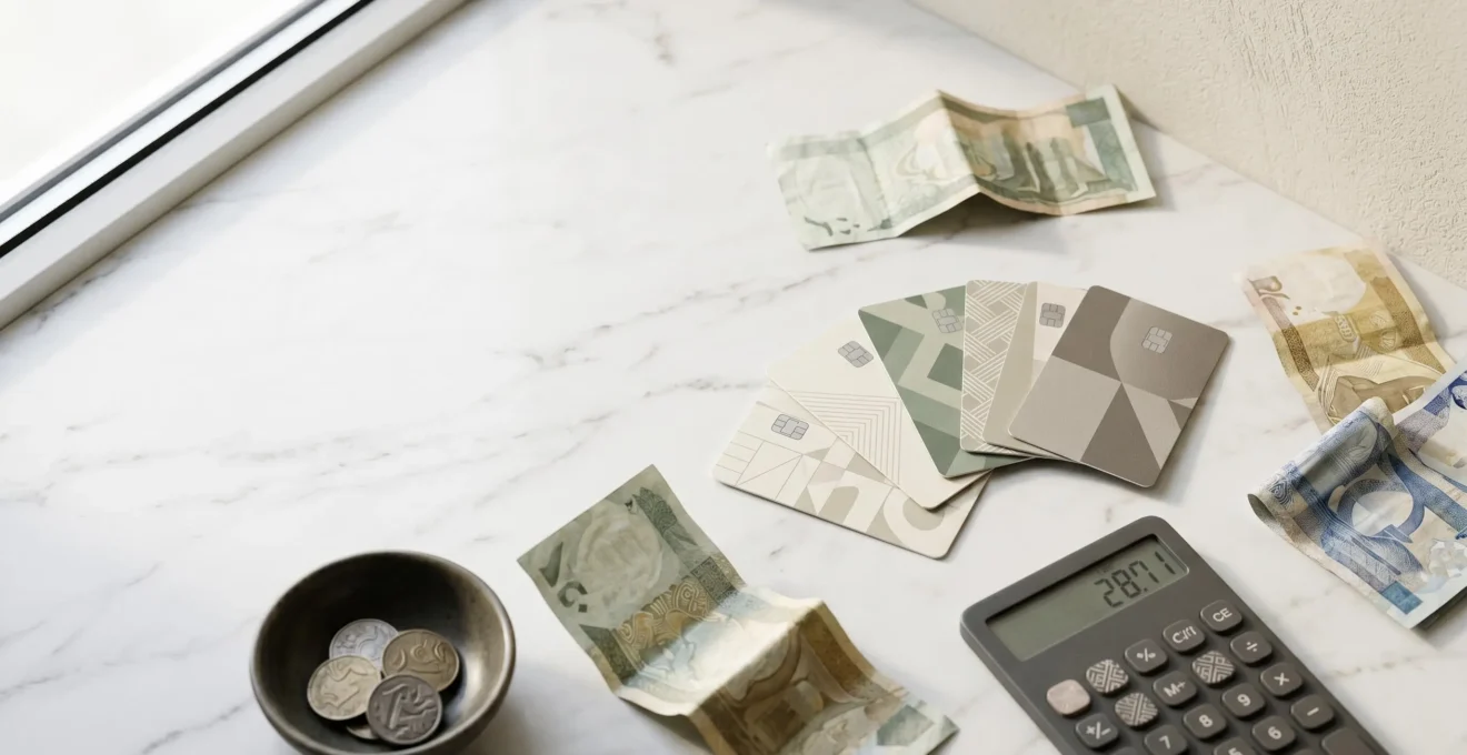 Composition symbolique illustrant l'optimisation des programmes de fidélité et du cashback pour maximiser le retour sur dépense