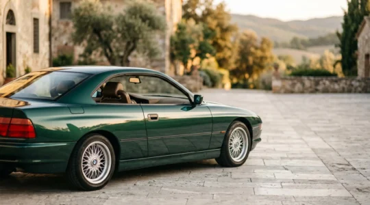 Voiture de collection classique des années 1980-1990 dans un cadre élégant évoquant la valorisation et l'investissement
